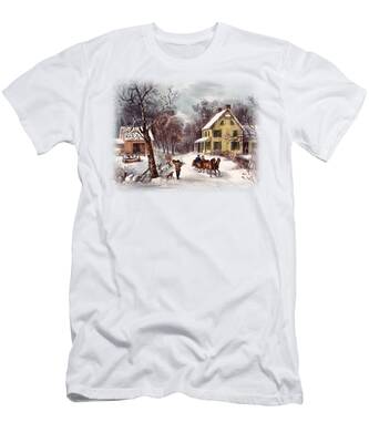 Details about  / Vintage T-Shirt Heat Transfer Winter Wonderland Mountain Scene